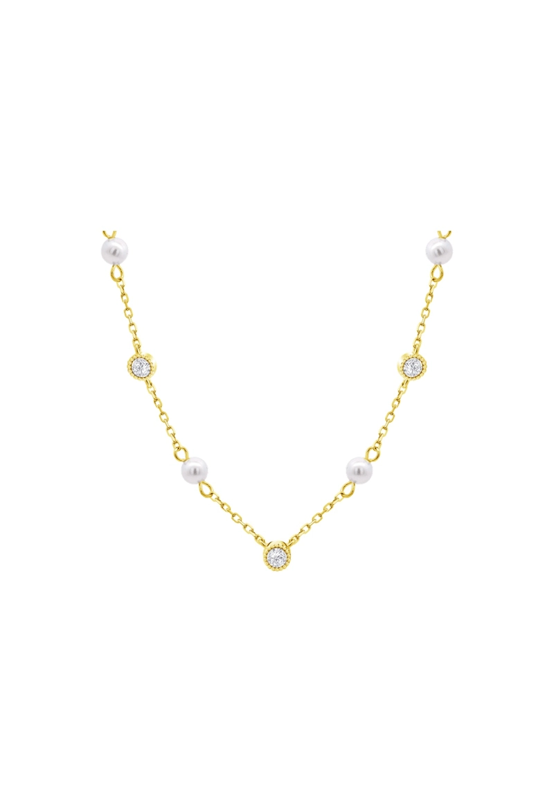 COLLAR LP3411-1/2 LOTUS SILVER DORADO MUJER PEARLS - 2