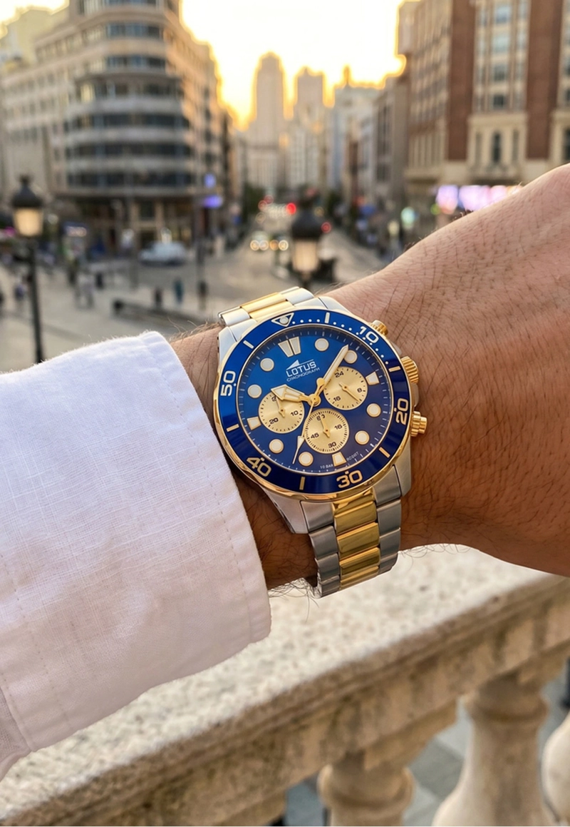 RELOJ 18757/6 LOTUS AZUL HOMBRE EXCELLENT - 4