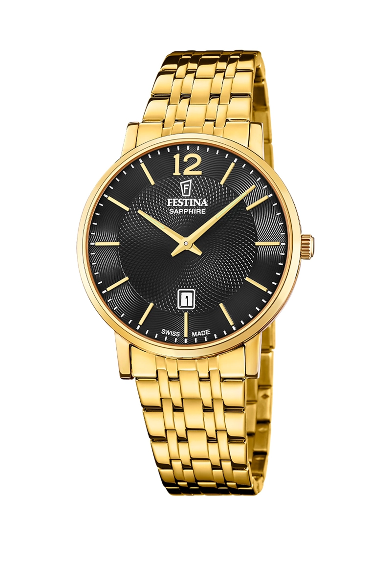 RELOJ F20046/8 FESTINA SWISS NEGRO HOMBRE ACERO CLASICO - 1