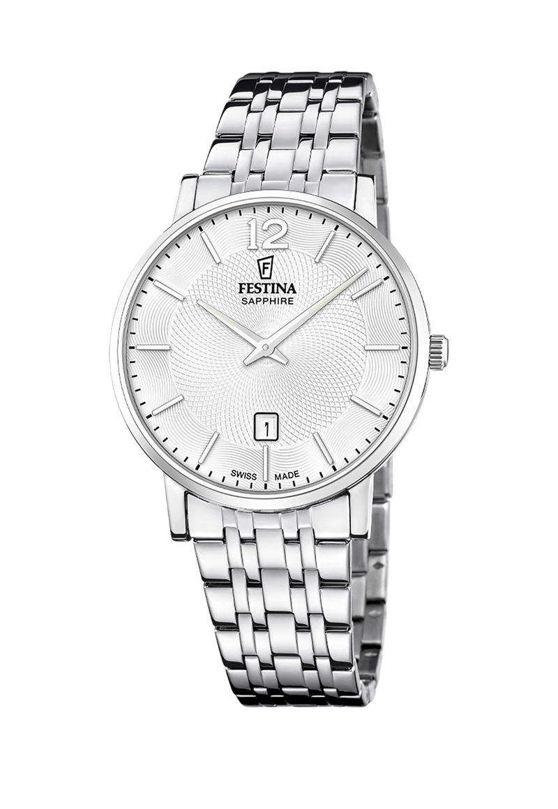 RELOJ F20045/5 FESTINA SWISS PLATEADO HOMBRE ACERO CLASICO - 1