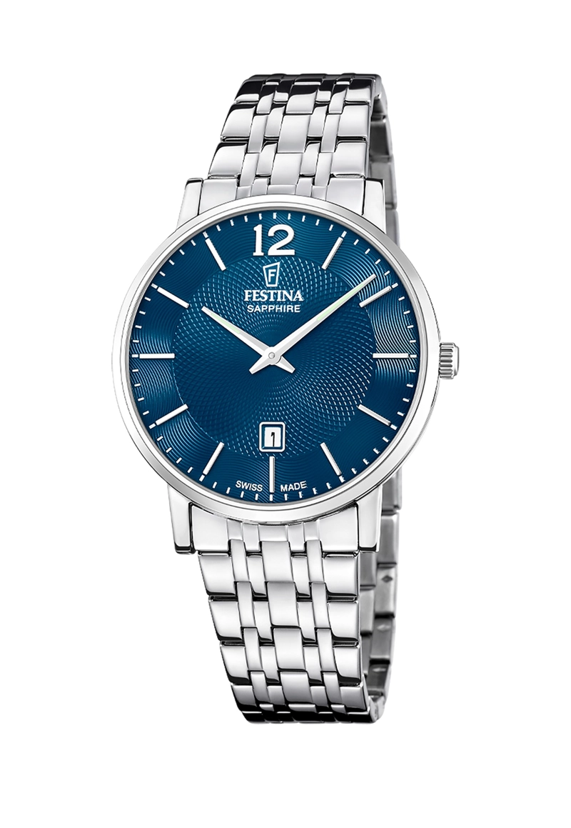 RELOJ F20045/6 FESTINA SWISS AZUL HOMBRE ACERO CLASICO - 1