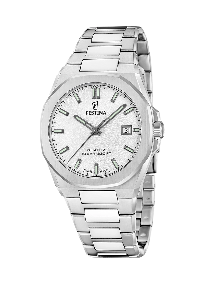 RELOJ F20100/1 FESTINA SWISS PLATEADO HOMBRE ACERO CLASICO - 1