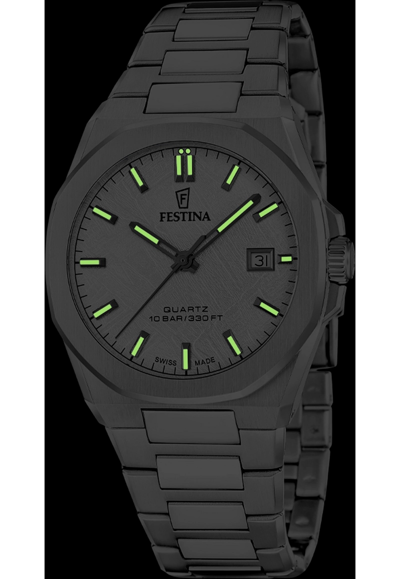 RELOJ F20100/1 FESTINA SWISS PLATEADO HOMBRE ACERO CLASICO - 4