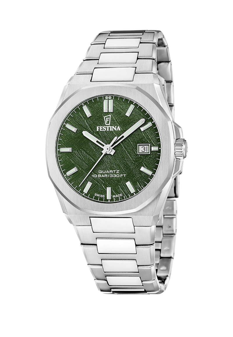 RELOJ F20100/2 FESTINA SWISS VERDE HOMBRE ACERO CLASICO - 1