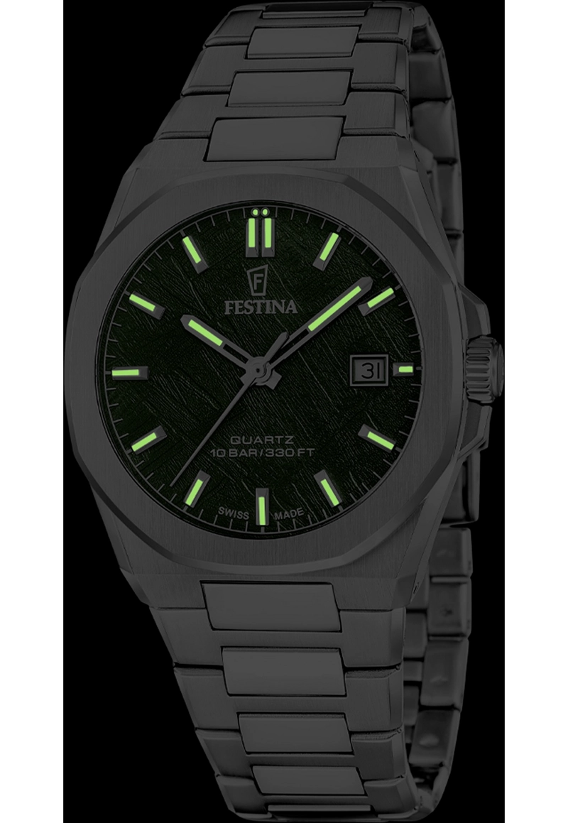 RELOJ F20100/2 FESTINA SWISS VERDE HOMBRE ACERO CLASICO - 4