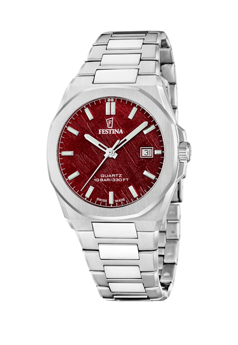 RELOJ F20100/3 FESTINA SWISS BURDEO HOMBRE ACERO CLASICO - 1