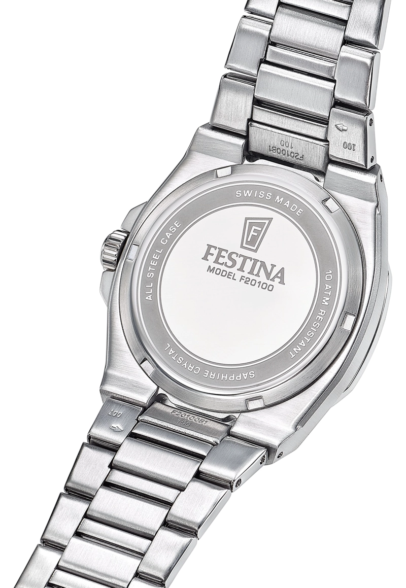 RELOJ F20100/3 FESTINA SWISS BURDEO HOMBRE ACERO CLASICO - 3