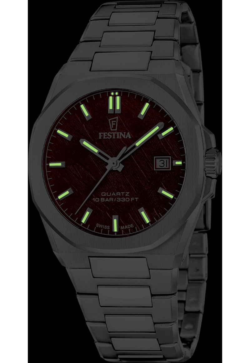 RELOJ F20100/3 FESTINA SWISS BURDEO HOMBRE ACERO CLASICO - 4
