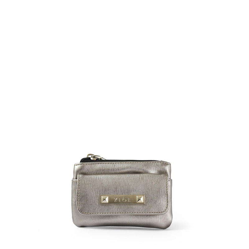 MONEDERO BOLSILLO FRONTAL FRAILA PEQUEÑA PLATEADO - 1