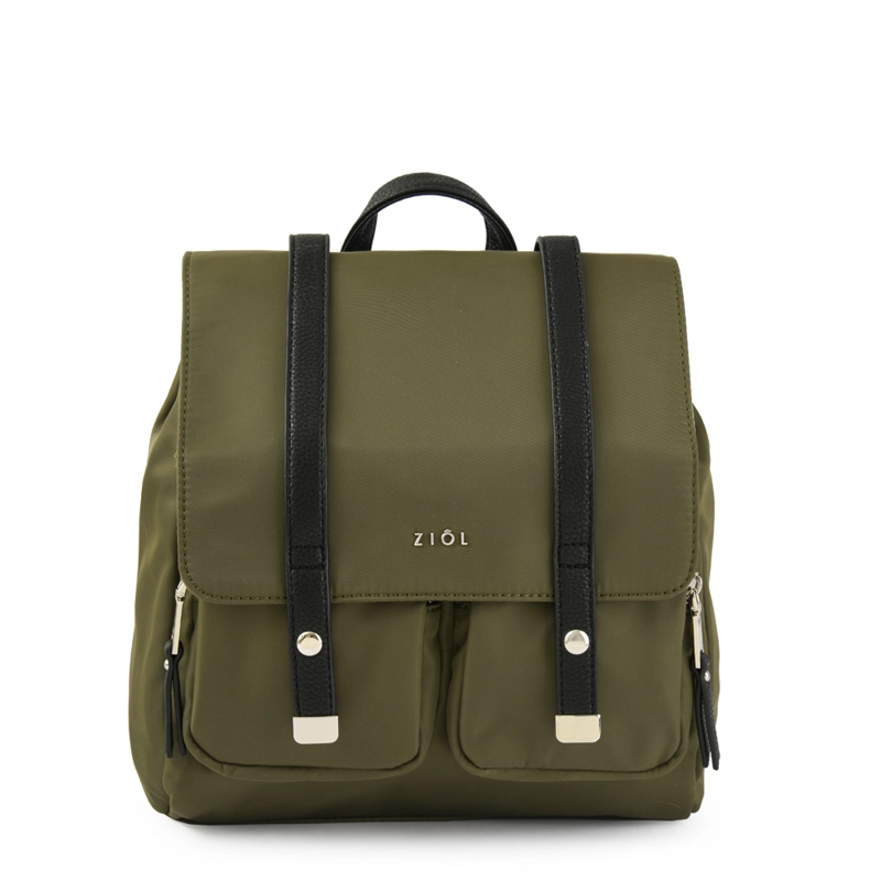 MOCHILA CON TAPA ERZURUM MEDIANO VERDE OLIVA - 1