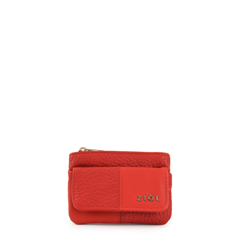 MONEDERO RECTANGULAR RAINES PEQUEÑA ROJO - 1