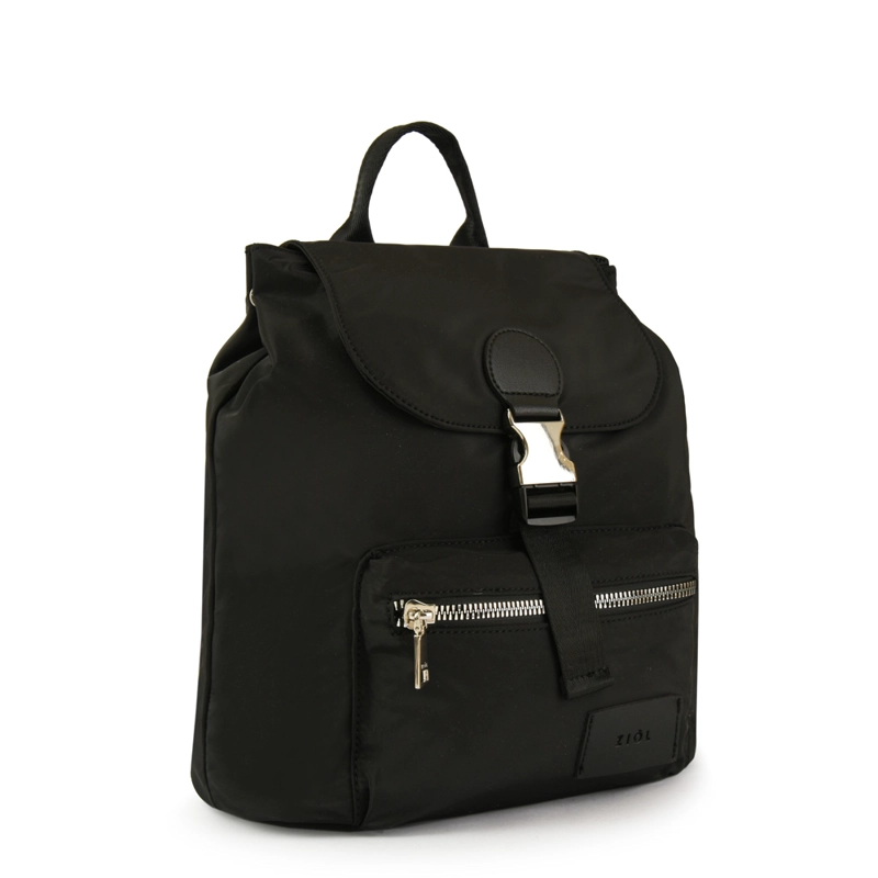 MOCHILA CON TAPA AMARA MEDIANA NEGRO - 2
