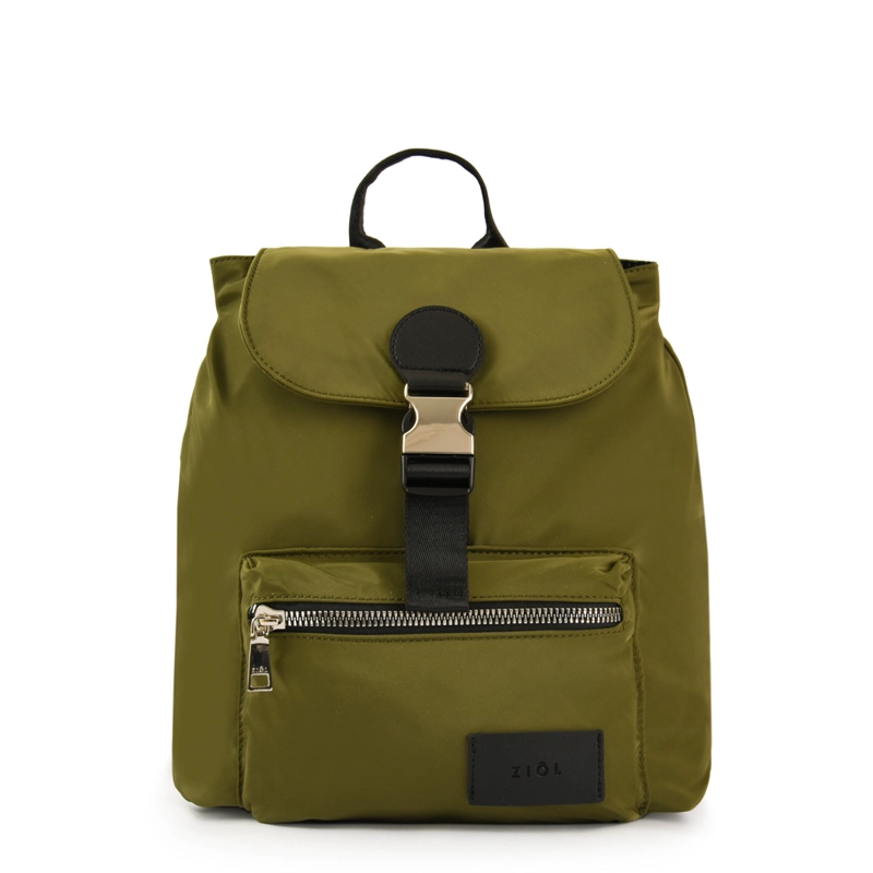MOCHILA CON TAPA AMARA MEDIANA VERDE OLIVA - 1