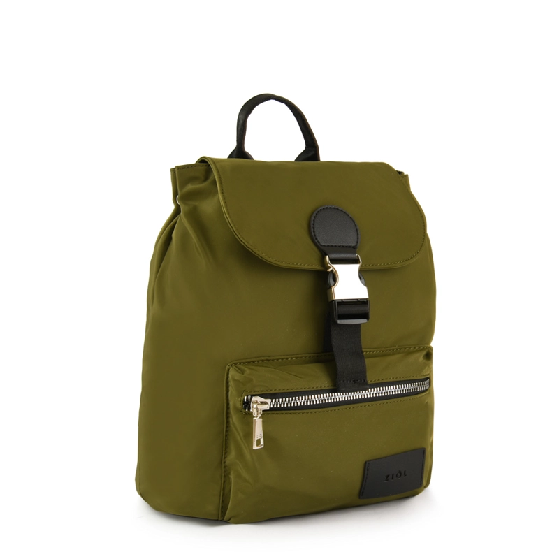 MOCHILA CON TAPA AMARA MEDIANA VERDE OLIVA - 2