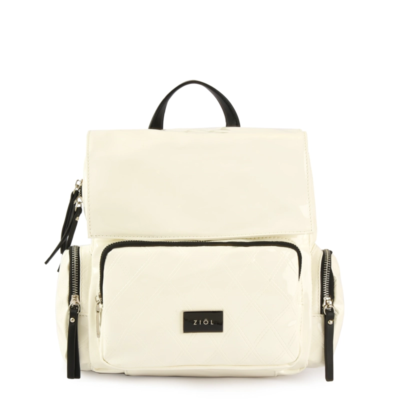 MOCHILA CON TAPA MILA PEQUEÑA BLANCO - 1