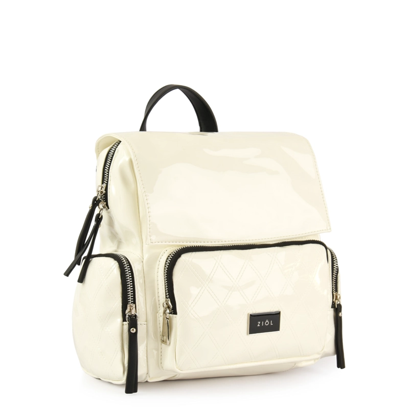 MOCHILA CON TAPA MILA PEQUEÑA BLANCO - 2