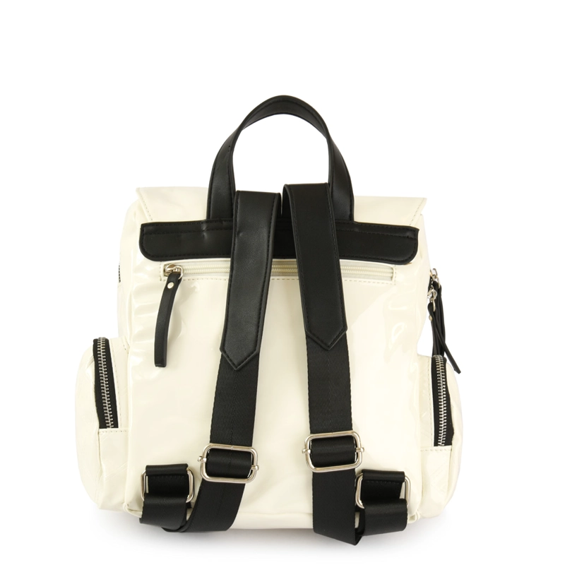 MOCHILA CON TAPA MILA PEQUEÑA BLANCO - 3