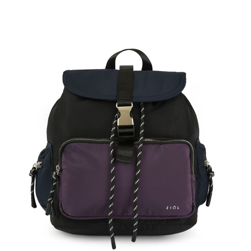 MOCHILA CON TAPA MEDIANA ABIE NEGRO - 1