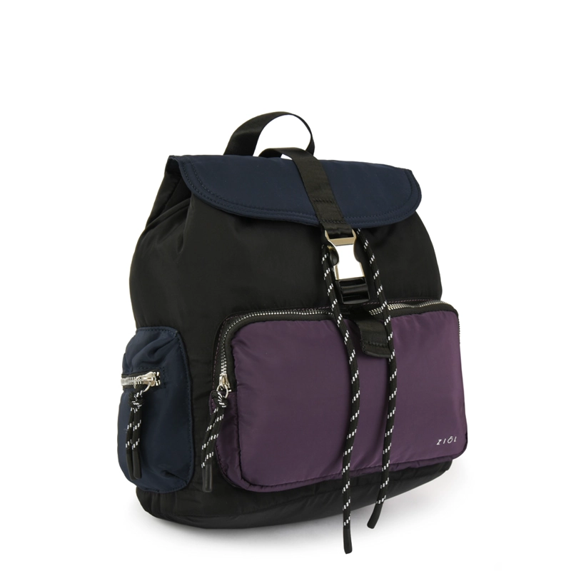 MOCHILA CON TAPA MEDIANA ABIE NEGRO - 2