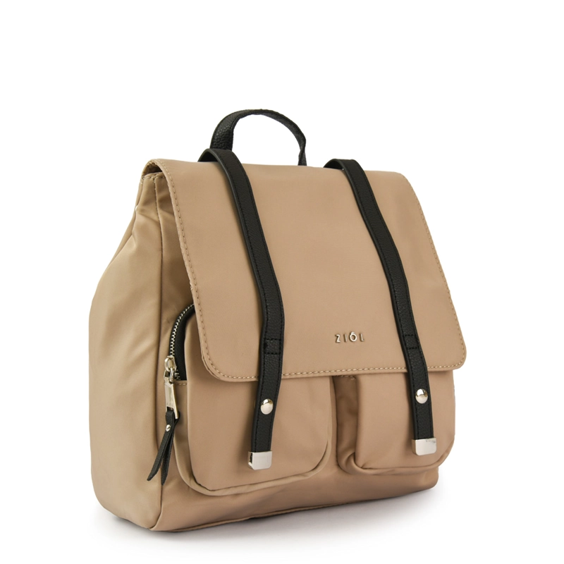 MOCHILA CON TAPA ERZURUM MEDIANA TAUPE - 2