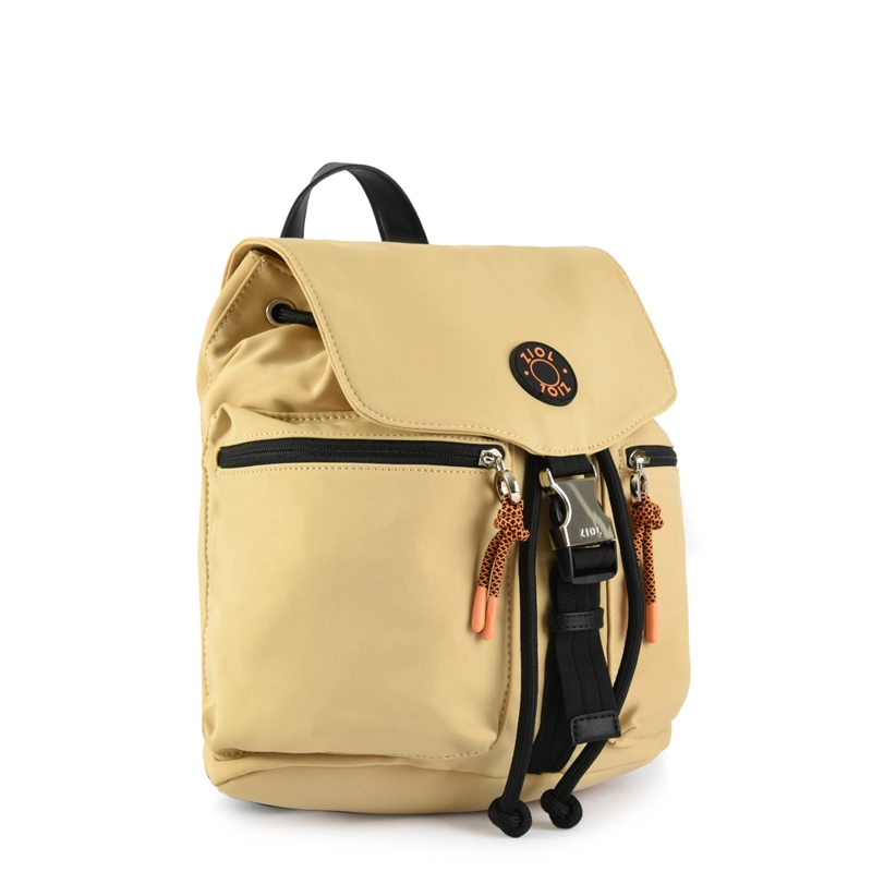 MOCHILA CON TAPA ELVAS MEDIANA BEIGE OSCURO - 2