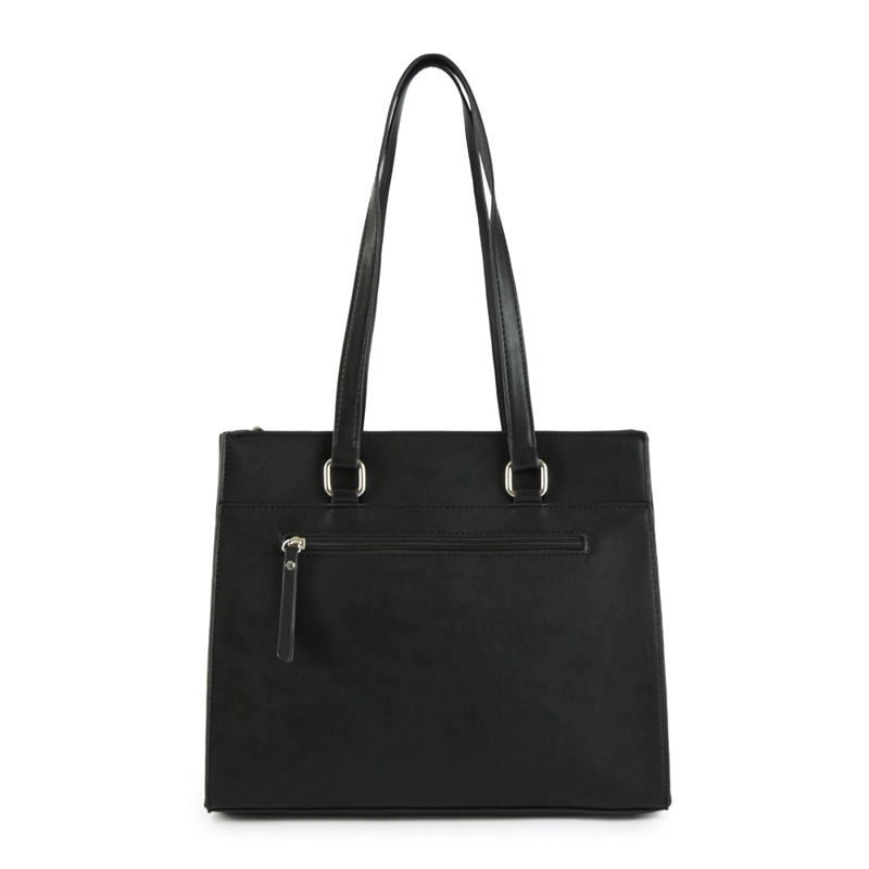 CARTERA TOTE TRES DIVISIONES INISA MEDIANA NEGRO - 3