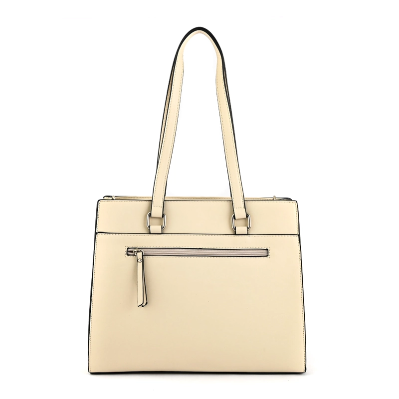 CARTERA TOTE TRES DIVISIONES INISA MEDIANA BLANCO CRUDO - 3