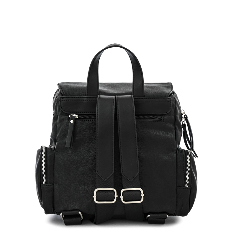 MOCHILA CON TAPA MILA PEQUEÑA NEGRO - 3