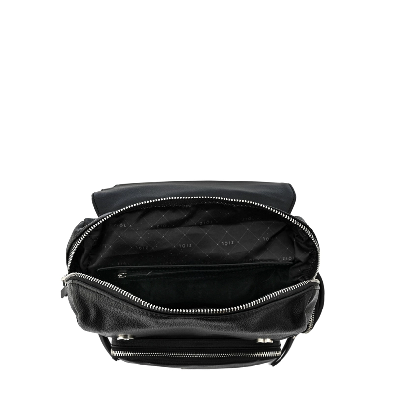 MOCHILA CON TAPA MILA PEQUEÑA NEGRO - 4