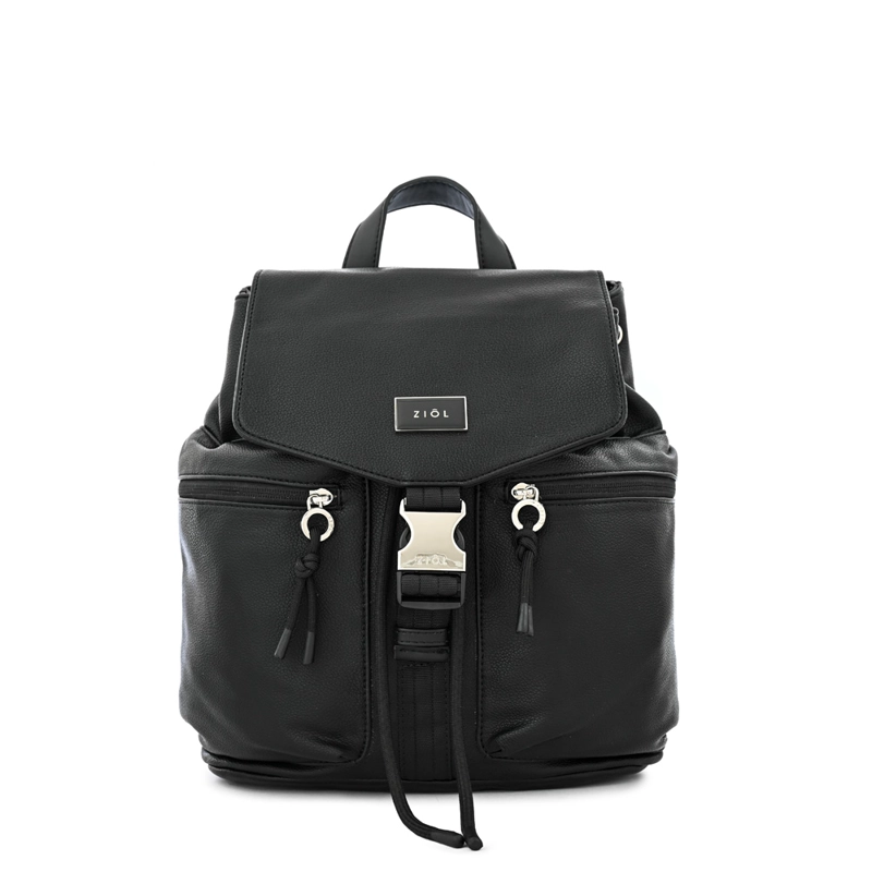MOCHILA CON TAPA ELVAS MEDIANA NEGRO ESPECIAL - 1