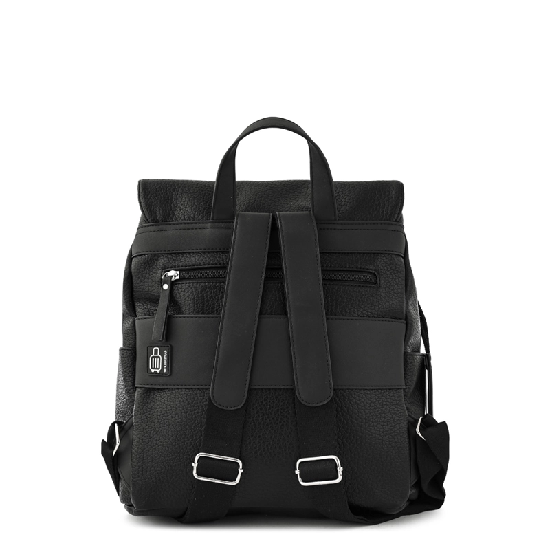 MOCHILA CON TAPA ODELIA MEDIANA NEGRO ESPECIAL - 3
