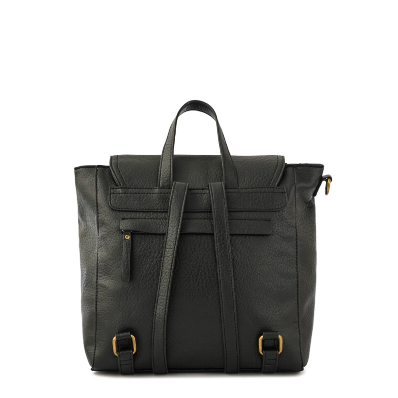 MOCHILA CON TAPA SIRA MEDIANA NEGRO - 3