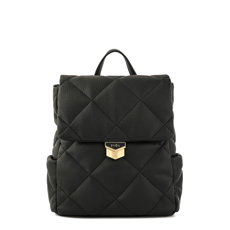 MOCHILA CON TAPA LIESEL MEDIANA NEGRO ESPECIAL - 1