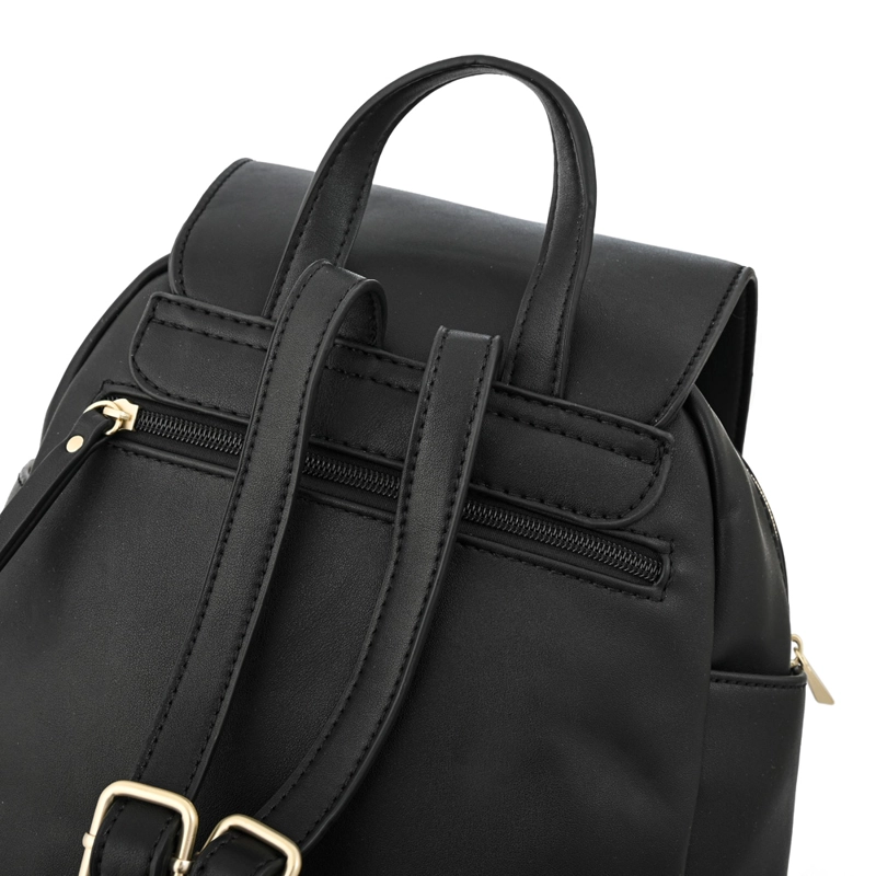MOCHILA CON TAPA AGATA MEDIANA NEGRO ESPECIAL - 3