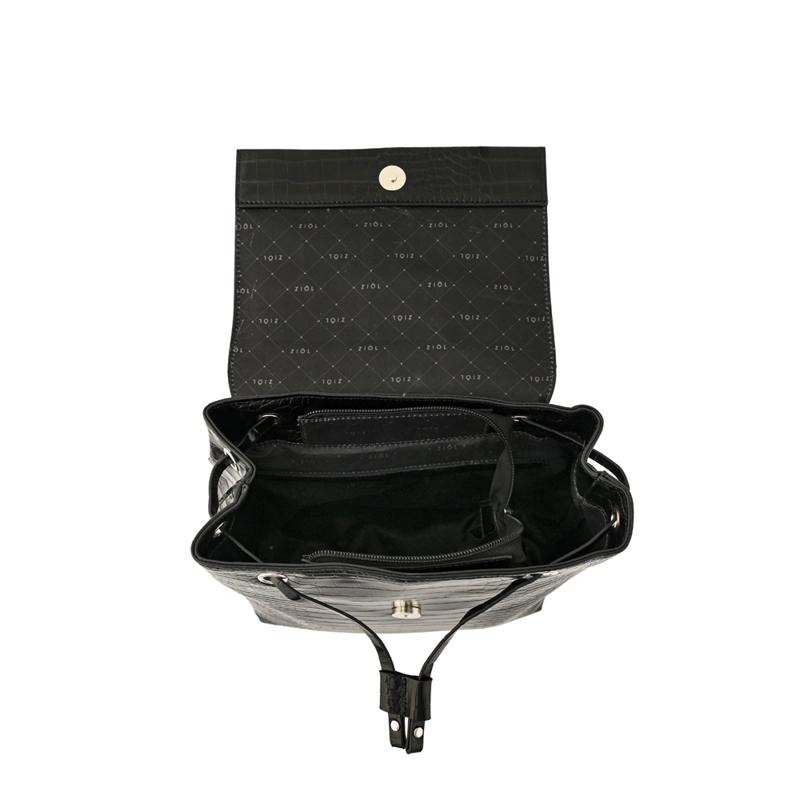 MOCHILA CON TAPA TIARE  MEDIANA NEGRO ESPECIAL - 4