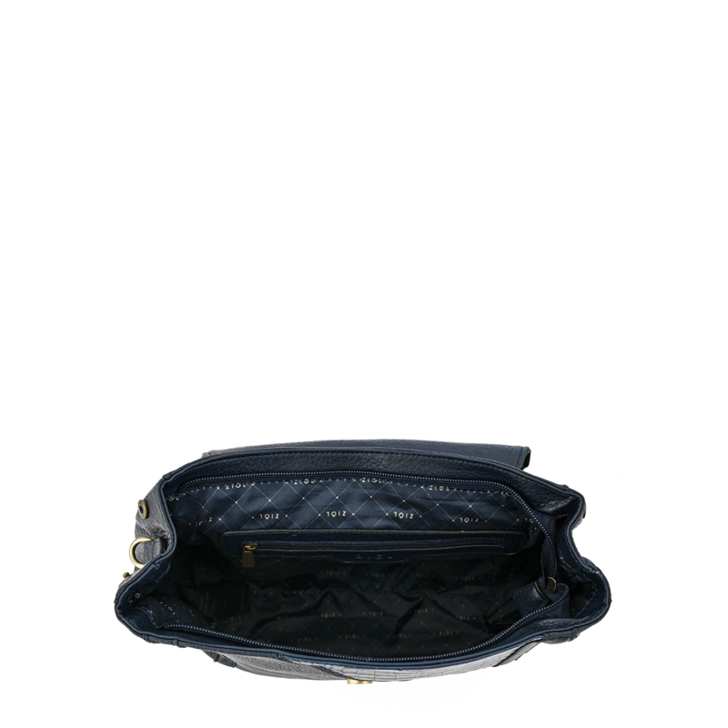 MOCHILA CON TAPA SIRA MEDIANA AZUL OSCURO - 4