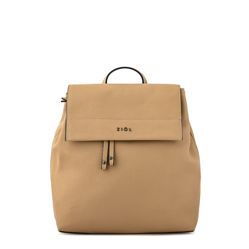 MOCHILA CON TAPA TIARE  MEDIANA BEIGE - 1