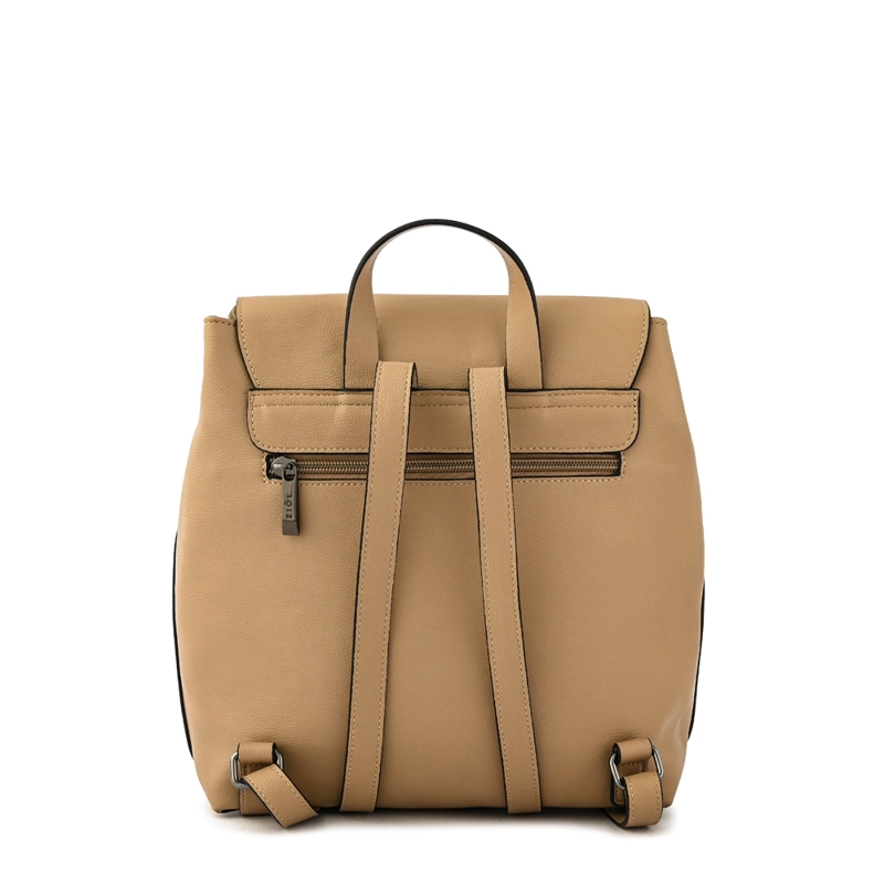MOCHILA CON TAPA TIARE  MEDIANA BEIGE - 3