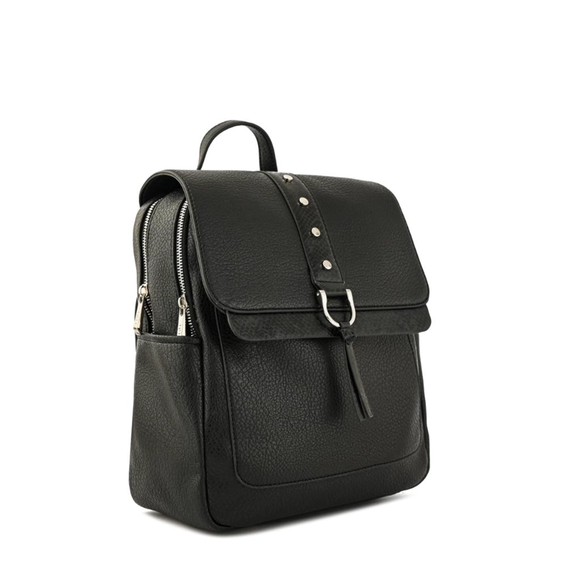 MOCHILA CON TAPA MEDIANA ALTHEA NEGRO ESPECIAL - 2
