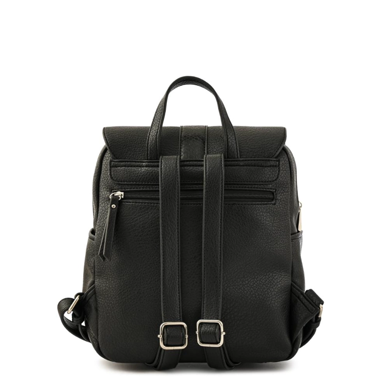 MOCHILA CON TAPA MEDIANA ALTHEA NEGRO ESPECIAL - 3