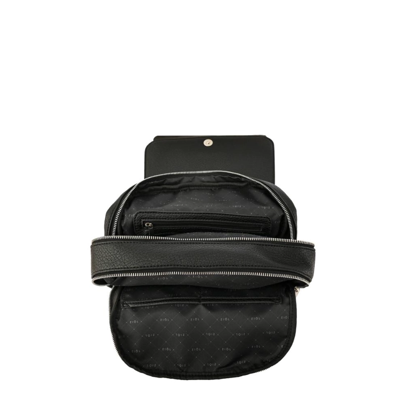 MOCHILA CON TAPA MEDIANA ALTHEA NEGRO ESPECIAL - 4
