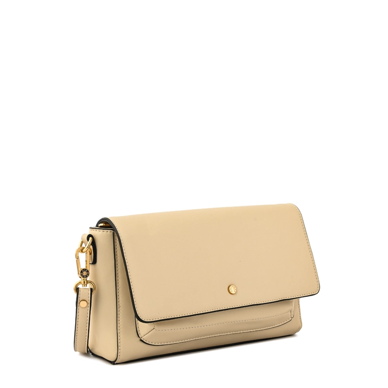 CARTERA BANDOLERA CON TAPA INDARA PEQUEÑA BLANCO CRUDO - 2