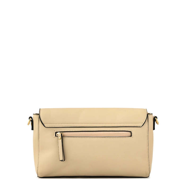 CARTERA BANDOLERA CON TAPA INDARA PEQUEÑA BLANCO CRUDO - 3