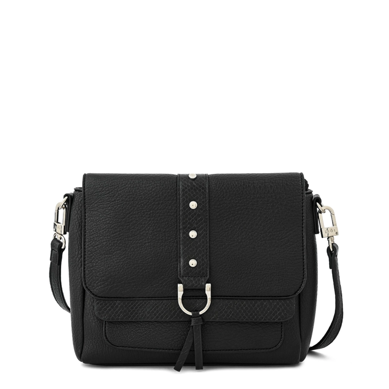 CARTERA BANDOLERA CON TAPA ALTHEA PEQUEÑA NEGRO ESPECIAL - 1