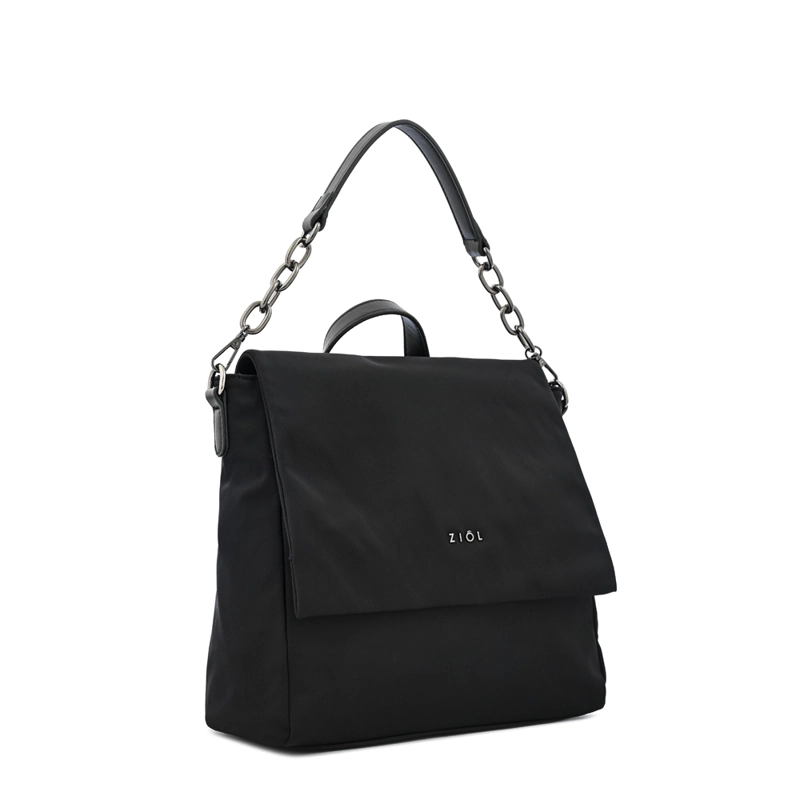 MOCHILA CON TAPA NYDIA PEQUEÑA NEGRO ESPECIAL - 2