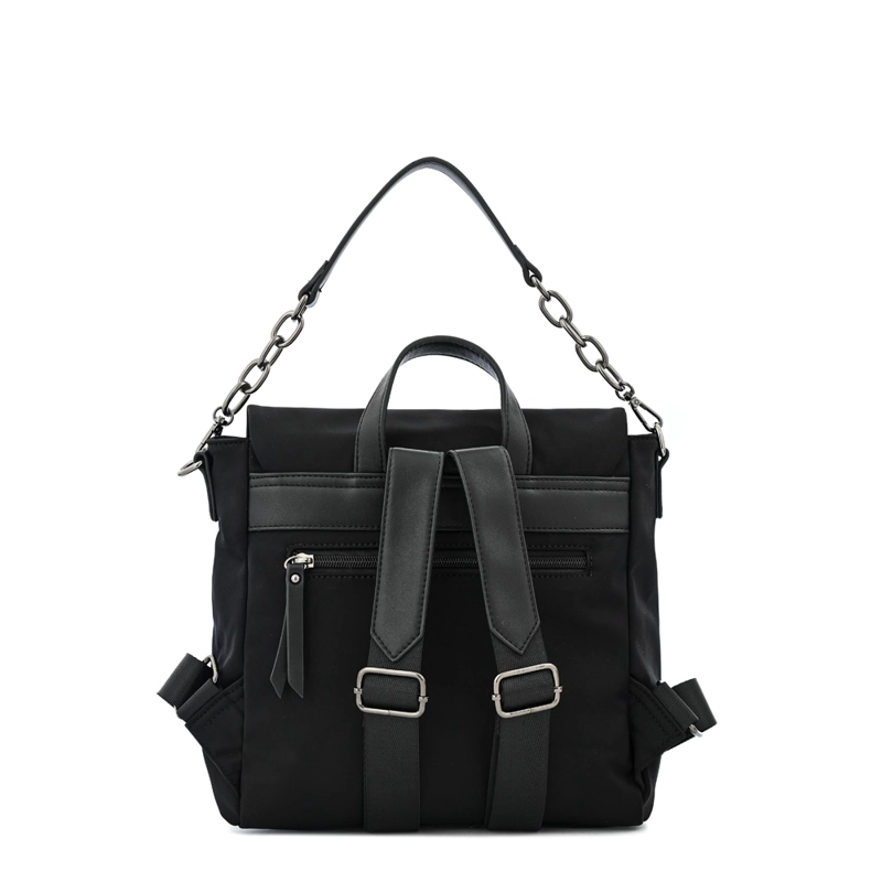 MOCHILA CON TAPA NYDIA PEQUEÑA NEGRO ESPECIAL - 3