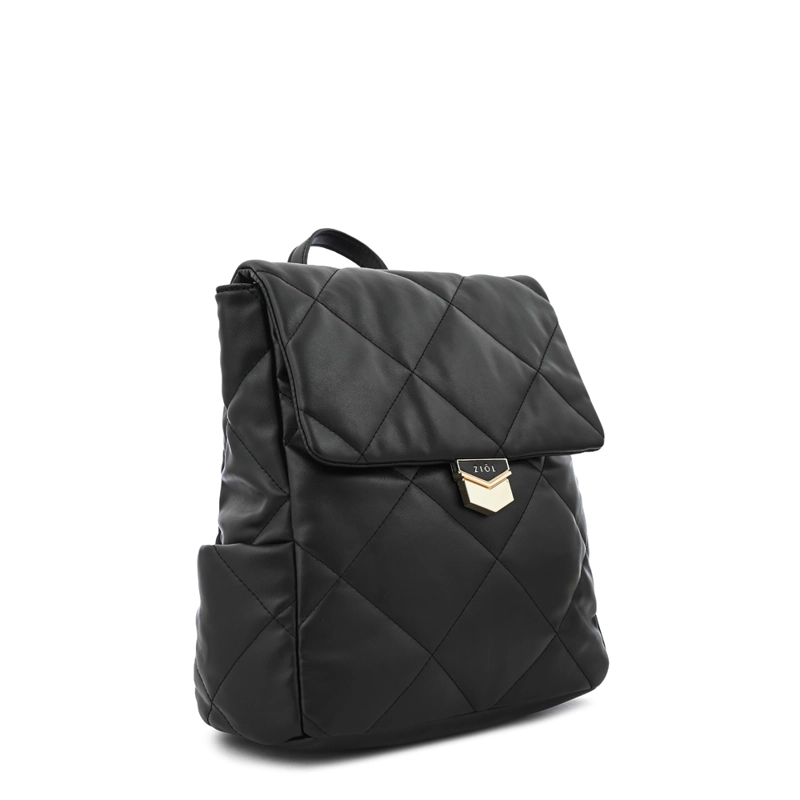 MOCHILA CON TAPA LIESEL MEDIANA NEGRO - 2