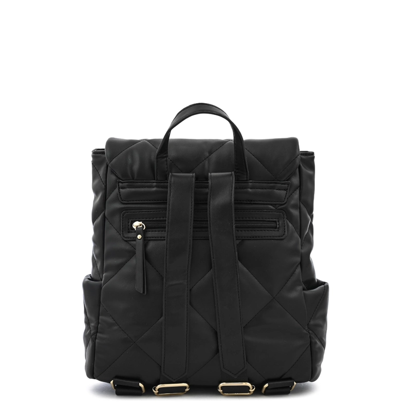 MOCHILA CON TAPA LIESEL MEDIANA NEGRO - 3