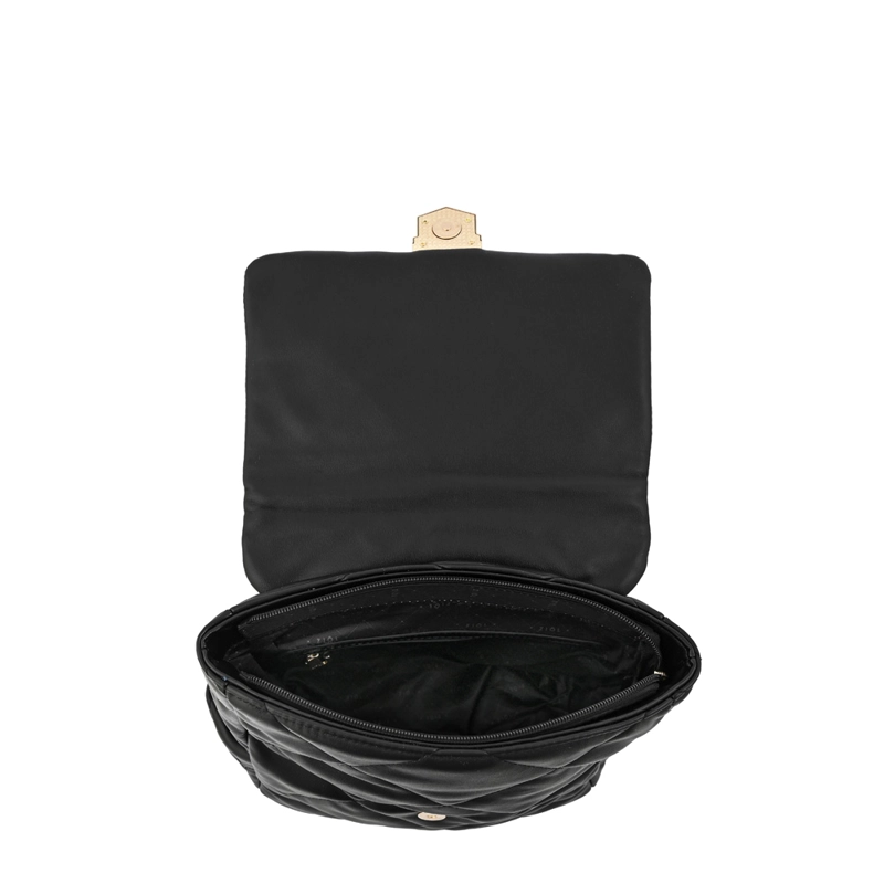 MOCHILA CON TAPA LIESEL MEDIANA NEGRO - 4