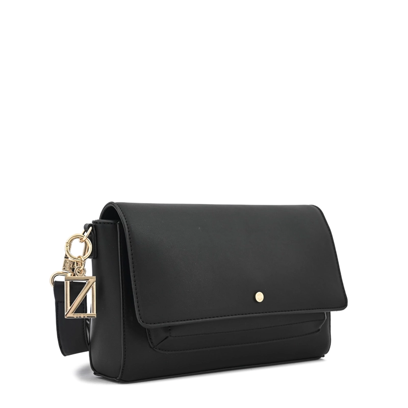 CARTERA BANDOLERA CON TAPA INDARA PEQUEÑA NEGRO - 2